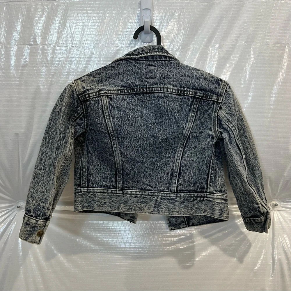 Lee Vintage Acid Wash Denim Jean Jacket Trucker Jacket Youth Sz 6 Button Unisex